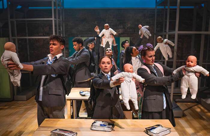 The cast of Babies at the Other Palace, London. Photo: Matt Crockett The cast of Babies at the Other Palace, London. Photo: Matt Crockett