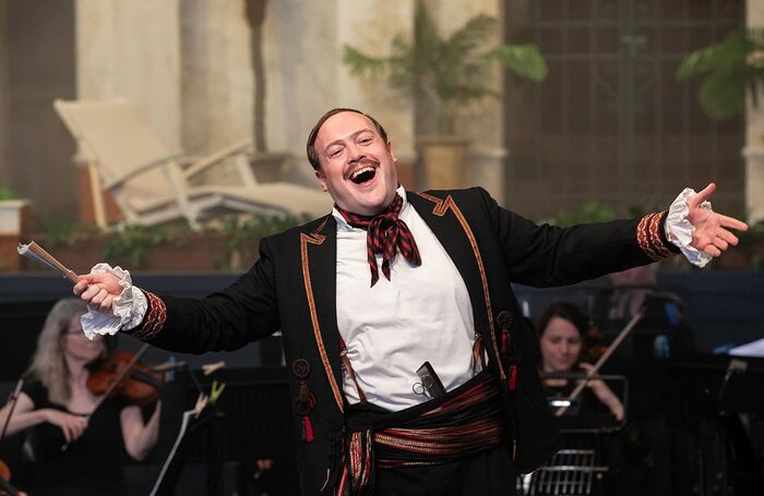 Paul Grant in The Barber of Seville at Opera Holland Park. Photo: Ali Wright