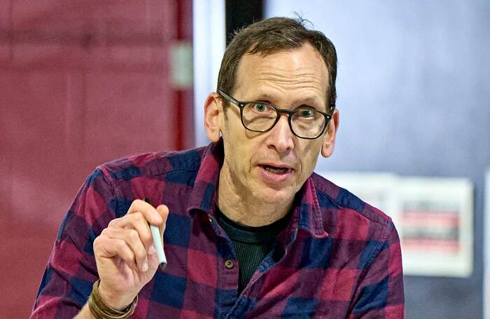 Stephen Kunken in rehearsal for Kyoto with the Royal Shakespeare Company in Stratford-upon-Avon. Photo: Manuel Harlan