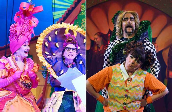 Pantomime Awards 2024 winners: Cinderella at the Theatre, Chipping Norton; Aladdin at the Macrobert Arts Centre. Photos: Geraint Lewis/Peter Dibdin