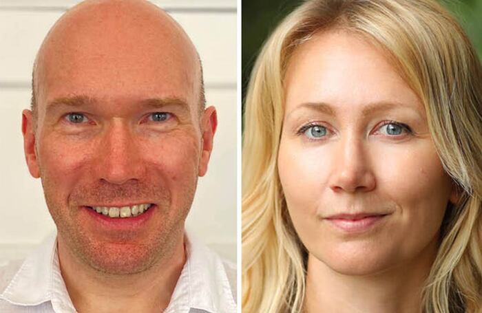 Actors' Benevolent Fund co-chairs Alex Macqueen and Hannah Whittingham (photo: Faye Thomas)