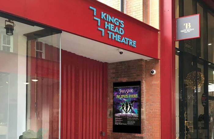 The front gate signage of the new King’s Head Theatre in north London