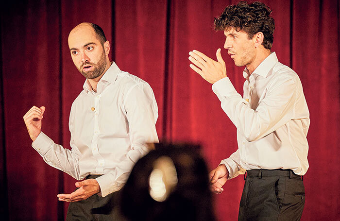 Bertrand Lesca and Nasi Voutsas in L&rsquo;Addition at Summerhall, Edinburgh. Photo: Christophe Raynaud de Lage