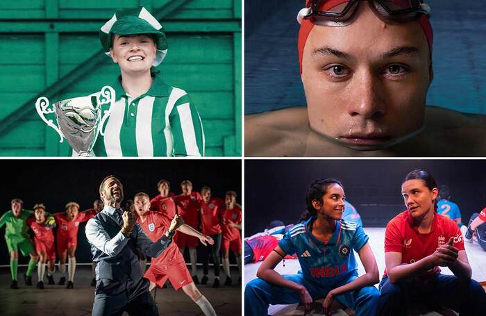 Wor Bella at Bread and Roses Theatre and Newcastle&rsquo;s Theatre Royal; Red Speedo at Orange Tree Theatre; Testmatch at the Orange Tree Theatre; Dear England at the National Theatre, London (2023). Photo: Sophie Teasdale/Ali Wright/Helen Murray/Marc Brenner