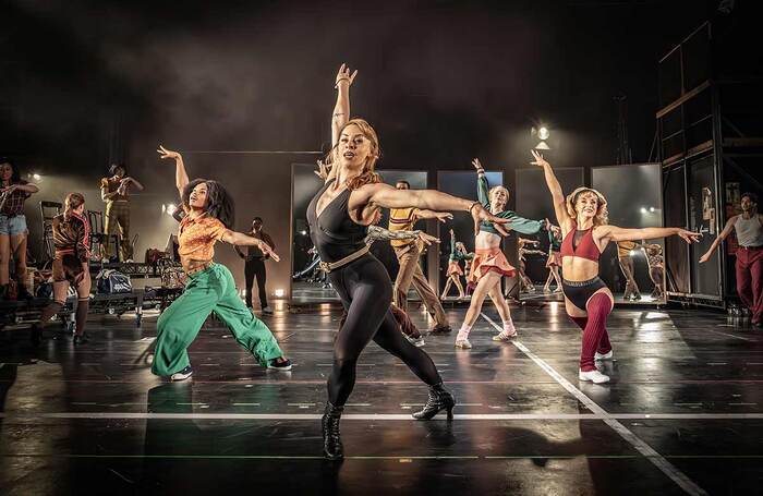 Mireia Mambo, Amy Thornton, Katrina Dix and Chloe Saunders in A Chorus Line at Sadler's Wells, London. Photo: Marc Brenner