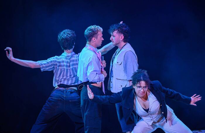 The cast of Pop Off, Michelangelo! at Gilded Balloon Patter House, Edinburgh. Photo: Steve Ullathorne