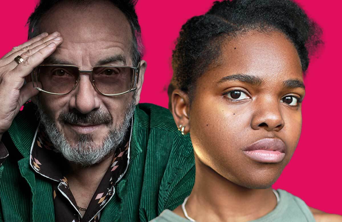 Elvis Costello (photo: Mark Seliger) and Francesca Amewudah-Rivers have both been nominated for The Stage Debut Awards 2024