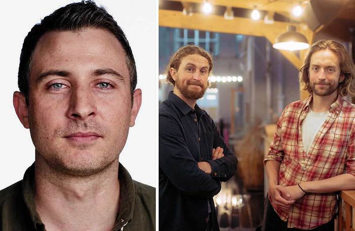 Brian Watkins (left), and writing duo Gary McNair and Kieran Hurley (right) Brian Watkins (left), and writing duo Gary McNair and Kieran Hurley (right)