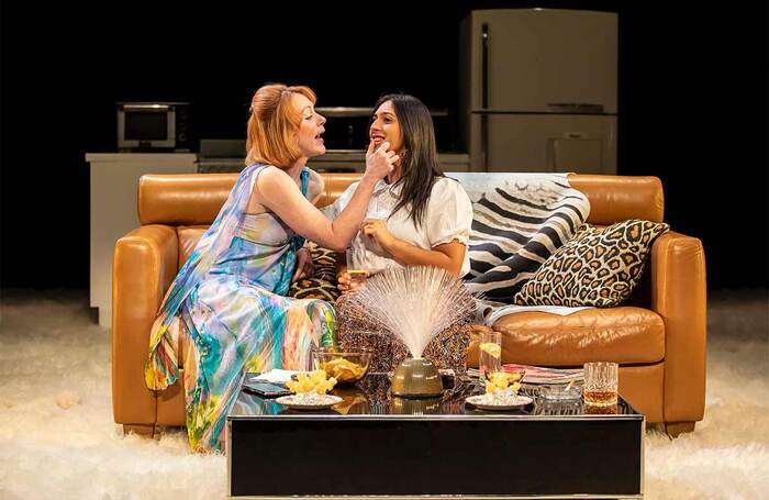 Laura Rogers and Chaya Gupta in Abigail's Party at Northern Stage, Newcastle. Photo: Pamela Raith