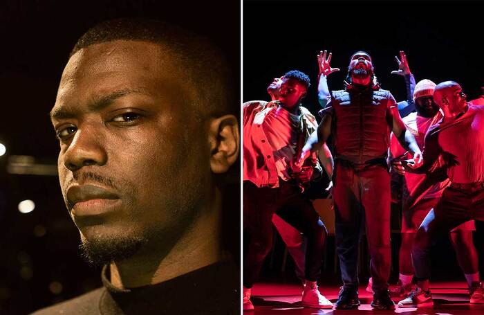 Ryan Calais Cameron and the cast of For Black Boys Who Have Considered Suicide When the Hue Gets Too Heavy at the Apollo Theatre (2023). Photo: Ali Wright