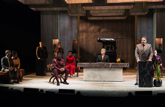 The cast of Coriolanus at the National Theatre, London. Photo: Misan Harriman