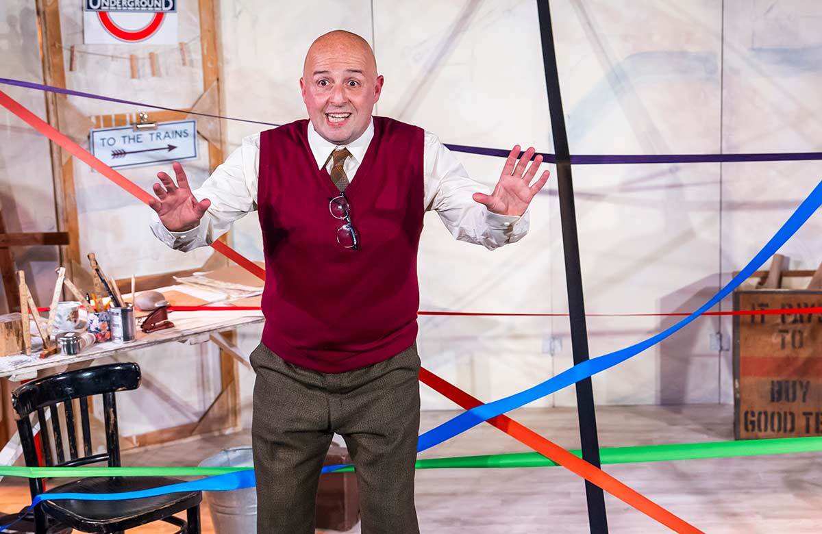 Simon Snashall in The Truth About Harry Beck at Cubic Theatre, London Transport Museum. Photo: Tristram Kenton Simon Snashall in The Truth About Harry Beck at Cubic Theatre, London Transport Museum. Photo: Tristram Kenton