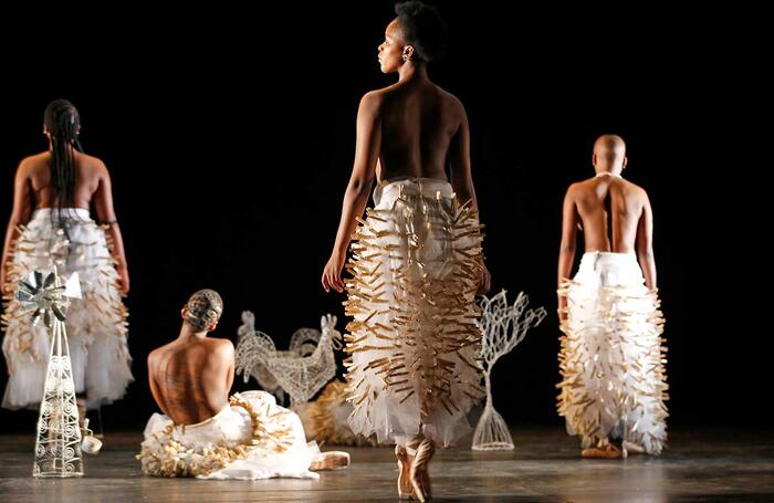 Members of the cast in Mamela Nyamza: Hatched-Ensemble at Barbican, London. Photo:Mark Wessels Members of the cast in Mamela Nyamza: Hatched-Ensemble at Barbican, London. Photo:Mark Wessels