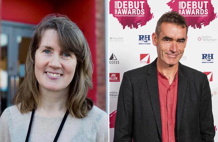 RSC director of creative learning and engagement Jacqui O&rsquo;Hanlon and National Theatre artistic director Rufus Norris. Photo of Rufus Norris: Alex Brenner