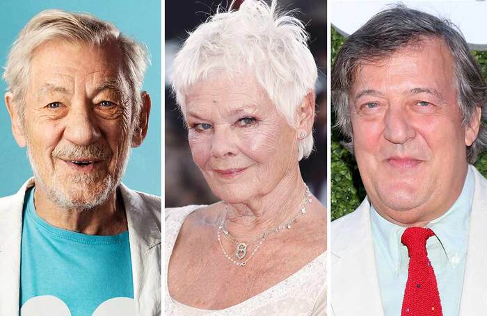 Ian McKellen, Judi Dench and Stephen Fry. Photos: Feast Creative/Shutterstock