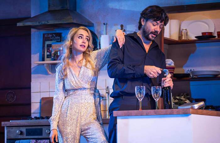 Lily Collins and &Aacute;lvaro Morte in Barcelona at The Duke of York's Theatre, London. Photo: Marc Brenner