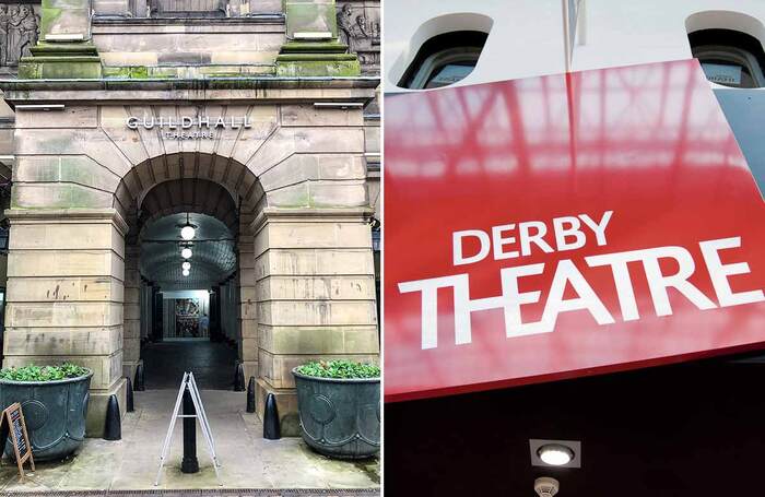 Derby&rsquo;s Guildhall Theatre and Derby Theatre will benefit from the government&rsquo;s Levelling Up Fund. Photos: shawnwil23/Shutterstock; Chris Seddon