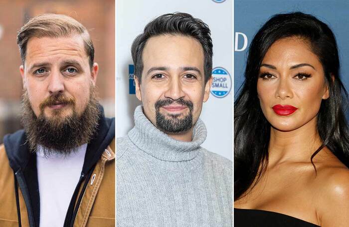 Chris Sonnex, Lin-Manuel Miranda and Nicole Scherzinger. Photos: Cesare De Giglio/Shutterstock