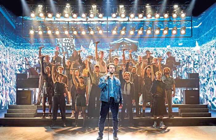 Craige Els and the company in Just for One Day at the Old Vic, London. Photo: Manuel Harlan