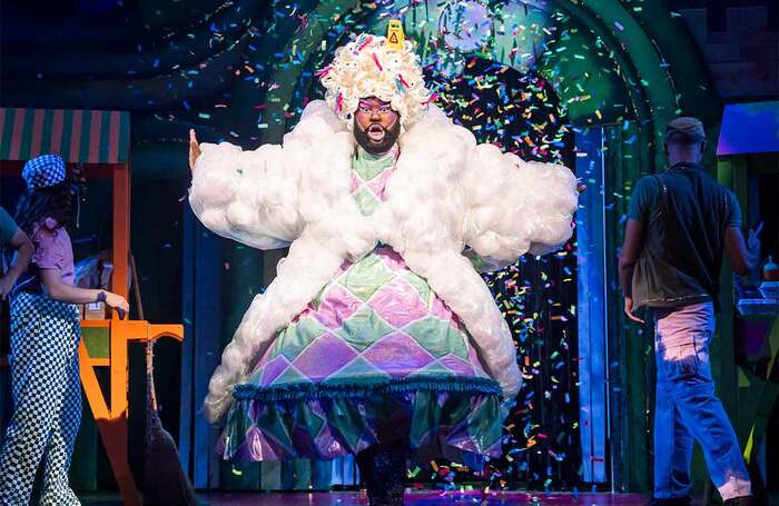 Emmanuel Akwafo in Aladdin at the Lyric Hammersmith, London. Photo: Tristram Kenton