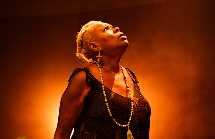 Sutara Gayle AKA Lorna Gee in Legends of Them at the Royal Court Theatre, London. Photo: Harry Elletson