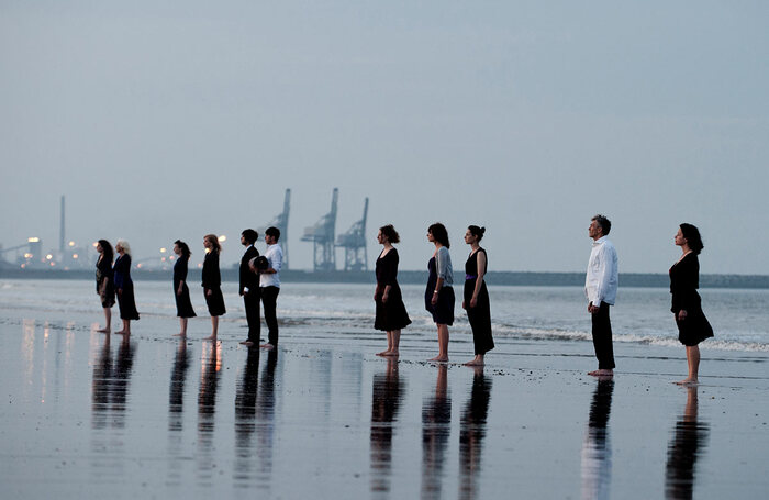 Members of the company of the National Theatre Wales performing The Passion in 2011. Photo: Focalpoint Optics