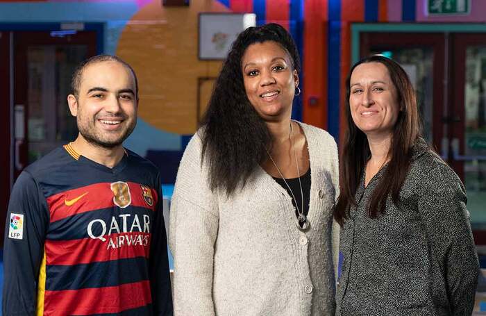 Amir Taimoor Khan, Selena Mitchell and Amy Adams – three of the inaugural members of the Albany Theatre's Community Council. Photo: Elena Ledgister