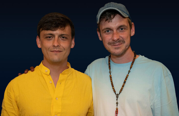 Playwriting partnership and Good Chance’s co-founders Joe Robertson (left) and Joe Murphy at the premiere of Kyoto in Stratford-upon-Avon. Photo: Nicola Young for the RSC