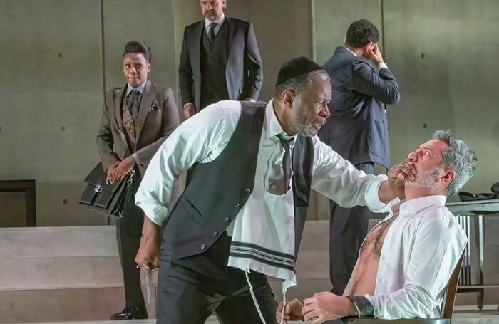 John Douglas Thompson and Alfredo Narciso in The Merchant of Venice at Royal Lyceum Theatre Edinburgh. Photo: Henry Grossman