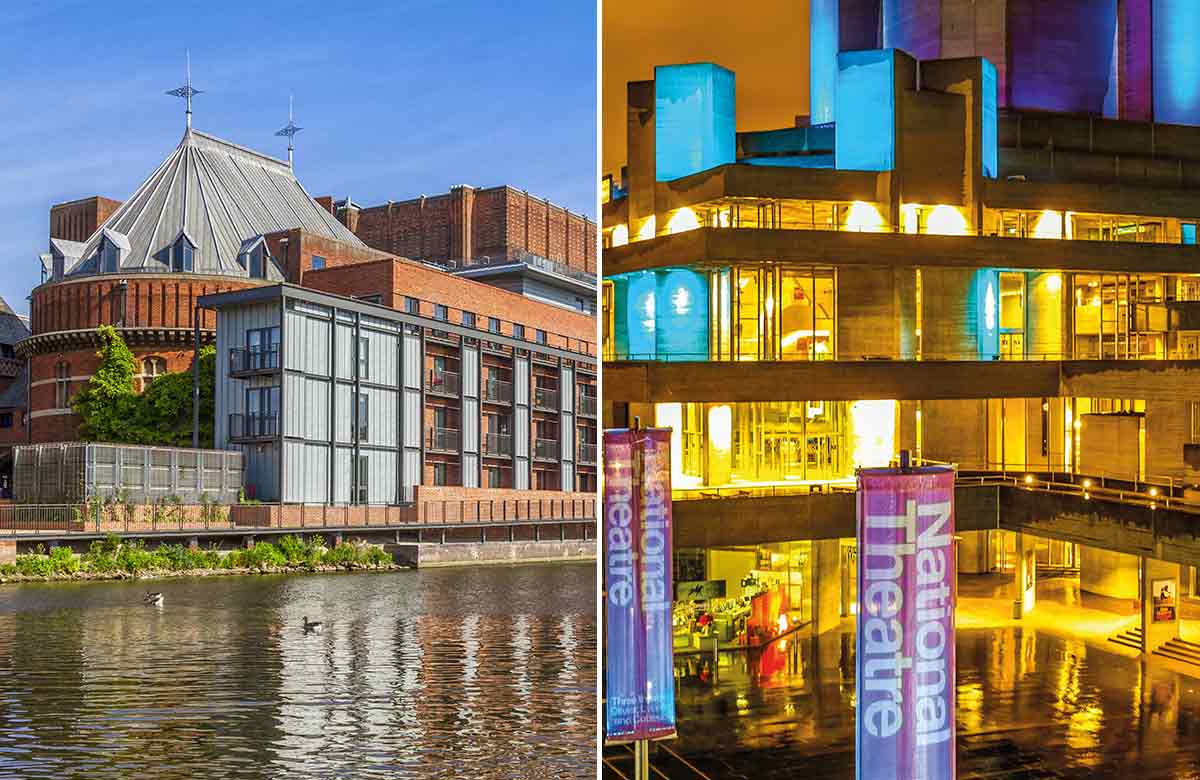 The Royal Shakespeare Company and the National Theatre. Photos: Shutterstock