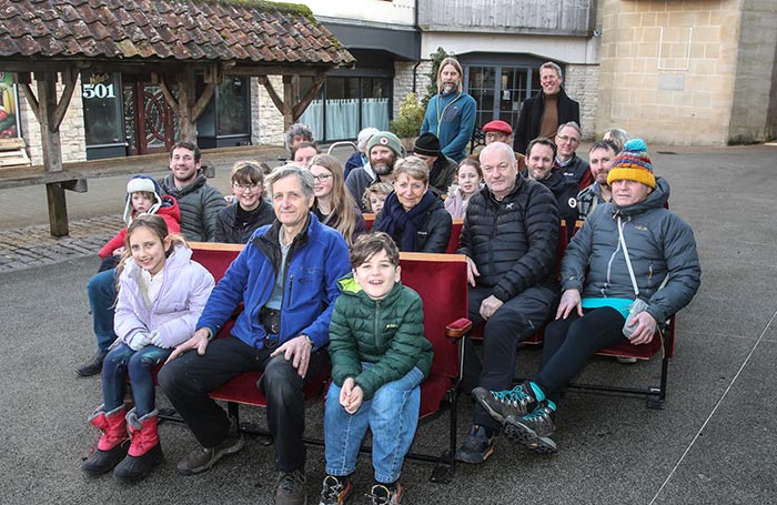 Supporters of the Amulet Theatre with 20 of the new seats. Photo: Jason Bryant