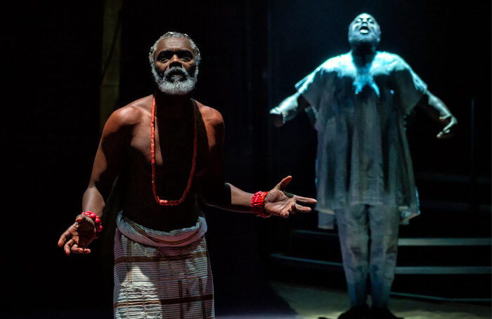 Wale Ojo and Theo Ogundipe in Death and the King's Horseman at Crucible Theatre, Sheffield. Photo: Anthony Robling