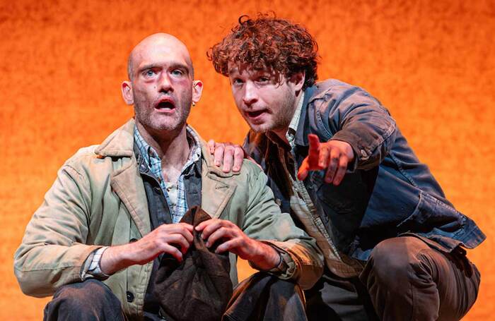 Luke Richards and Liam King in Of Mice and Men at Derby Theatre. Photo: Graeme Braidwood