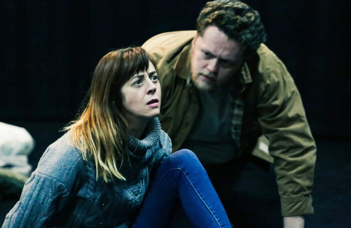 Siwan Morris and Luke Mulloy in Water Wars at Atrium, Cardiff. Photo: Noel Dacey