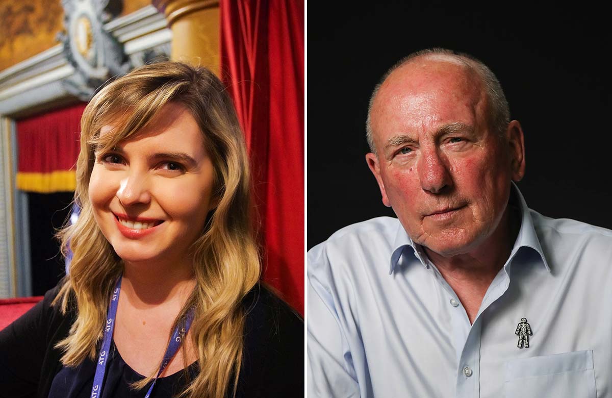 Meg Conway, ATG Entertainment’s group access and safeguarding lead, and actor Christopher Timothy, who is a Boys Need Bins celebrity ambassador. Photo of Meg Conway: Lotty Farmer Meg Conway, ATG Entertainment’s group access and safeguarding lead, and actor Christopher Timothy, who is a Boys Need Bins celebrity ambassador. Photo of Meg Conway: Lotty Farmer