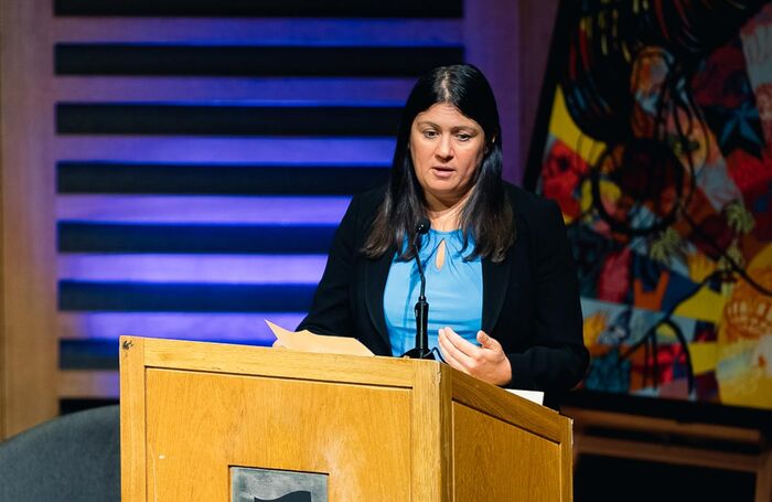 Lisa Nandy delivering the keynote speech at the Big Creative UK Summit: Investment for Growth at Kings Place, London. Photo: Donna Ford