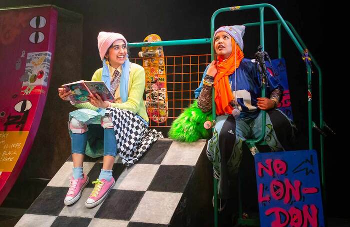 The cast of Sisters 360 at Polka Theatre, London. Photo: Tasha Best