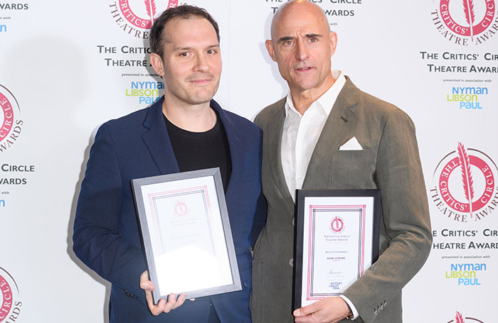 Robert Icke, who won the Critics' Circle award for best director for Oedipus, and Mark Strong, who won best actor, are also up for the same gongs at the Oliviers. Photo: Joanne Davidson Robert Icke, who won the Critics' Circle award for best director for Oedipus, and Mark Strong, who won best actor, are also up for the same gongs at the Oliviers. Photo: Joanne Davidson