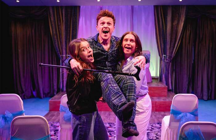 Rosie Day, Jonny Weldon and Andrea Valls in (This Is Not a) Happy Room at King&rsquo;s Head Theatre, London