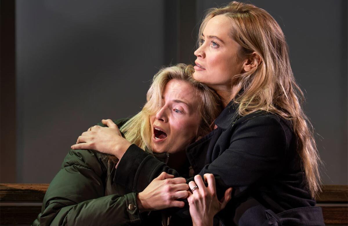 Sophie Melville and Laura Whitmore in Apex Predator at Hampstead Theatre, London. Photo: Ellie Kurttz