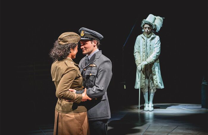 Kaylah Copeland, Thomas Dennis and Michael Hugo in A Matter of Life and Death at New Vic, Newcastle-under-Lyme. Photo: Andrew Billington