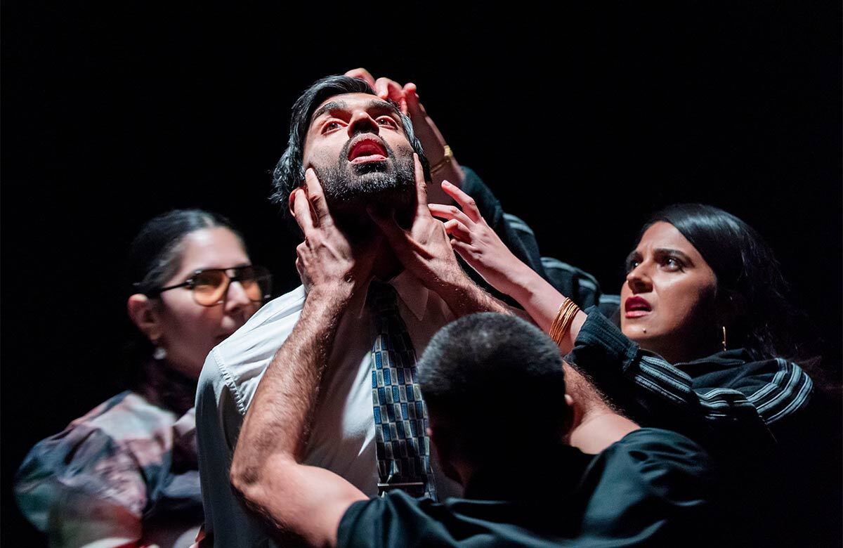 Nikesh Patel and the cast of Speed at Bush Theatre, London. Photo: Tristram Kenton