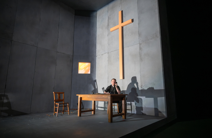 Michael Dylan in Doubt: A Parable at Dundee Rep Theatre. Photo: Mihaela Bodlovic