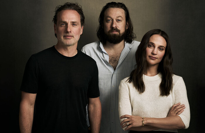 Andrew Lincoln and Alicia Vikander, with director Simon Stone. Credit: Jason Bell