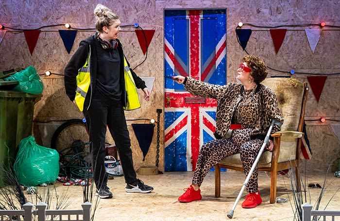Dani Heron and Jo Freer in FLEG at Tron Theatre, Glasgow. Photo: Eoin Carey
