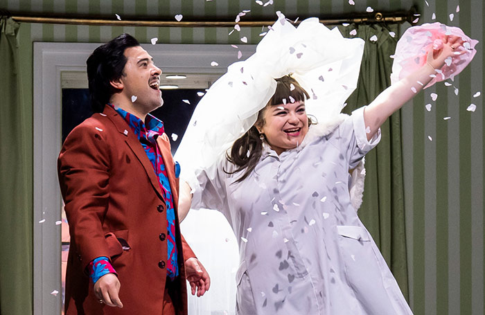 Grisha Martirosyan and Isabela D&iacute;az in Pimpinone at the Royal Opera House, London. Photo: Tristram Kenton
