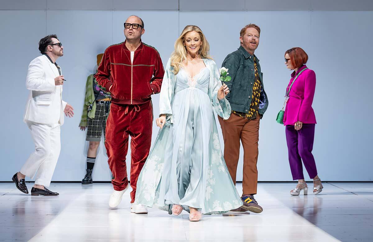 The cast of Here We Are at the Lyttelton, National Theatre, London. Photo: Marc Brenner