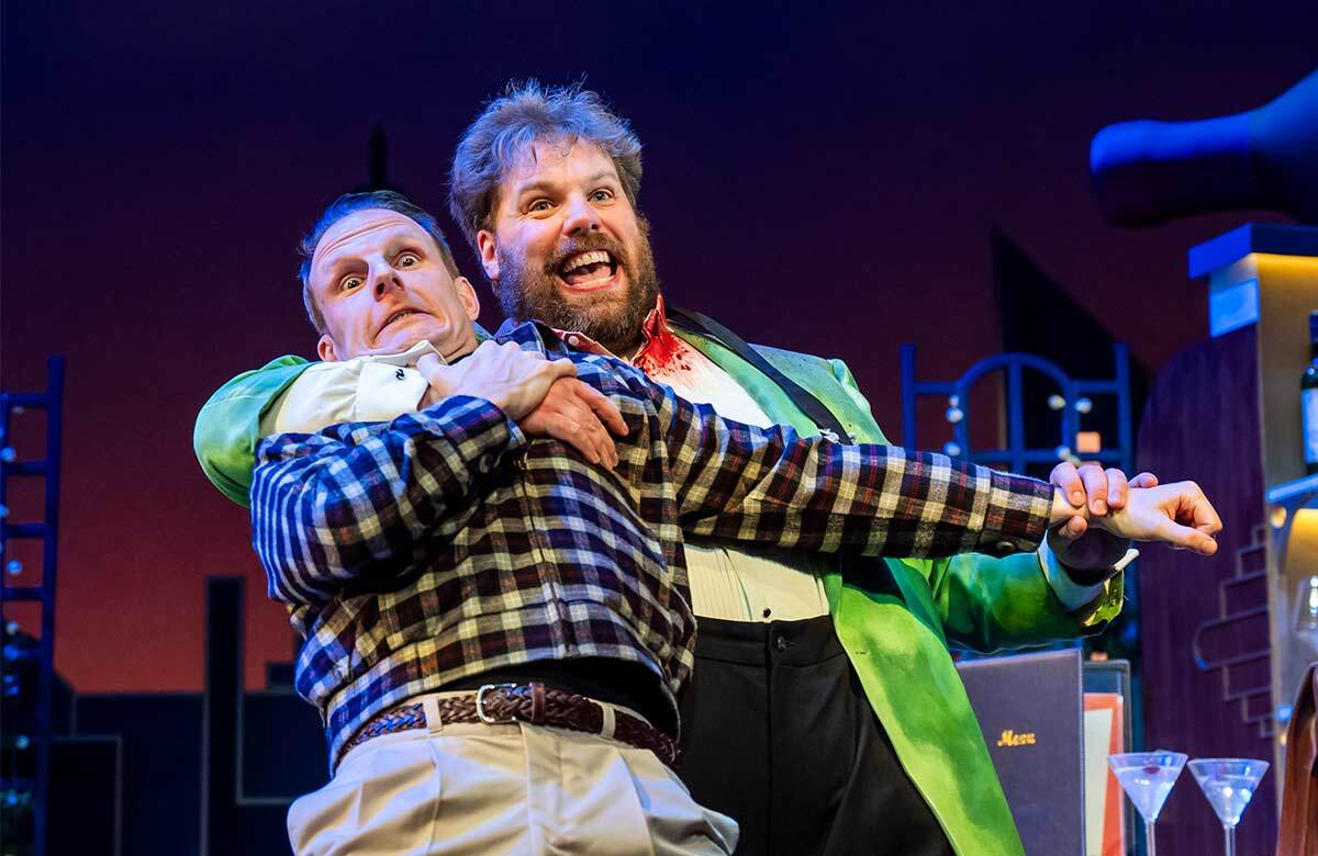 iDave Hearn and Henry Lewis in The Comedy About Spies at the No&euml;l Coward Theatre, London. Photo: Tristram Kenton