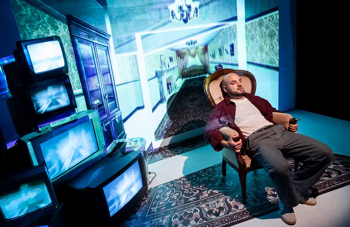 Tommy Sim&rsquo;aan in Insane Asylum Seekers at the Bush Theatre, London. Photo: Tristram Kenton