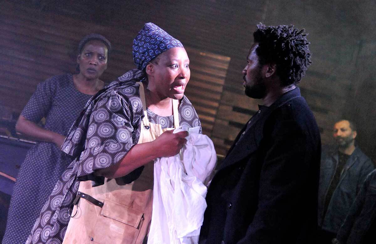 Paulina Malefane and Thandolwethu Mzembe in Mother Courage and Her Children at Horden Methodist Church, Horden,&nbsp;County&nbsp;Durham. Photo: Keith Pattison